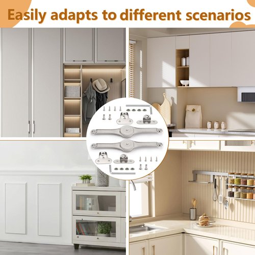 Heavy Duty Lid Stay Hinges Folding Box Lid Soft Close Support Hinge for Cabinets, Wardrobes, Toy Boxes, Wooden Boxes (Support 50 lbs，2 Pack)
