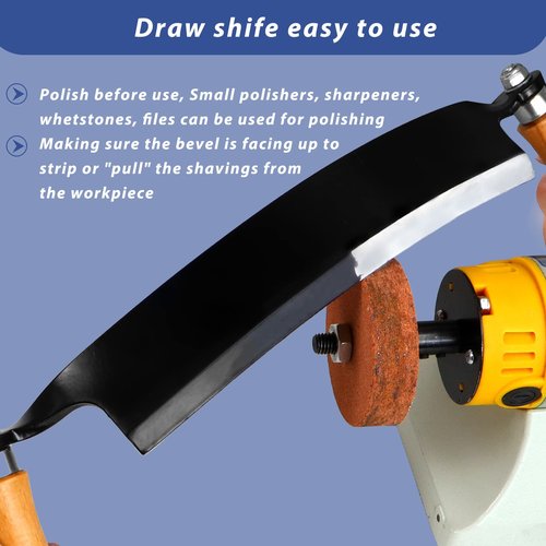 10'' Draw Knife,Draw knife debarking tool,Curved Draw Knife,Draw Shave Tool Debarking Hand Tool,ergonomic handle,simple and effortless to use,bark stripper tool