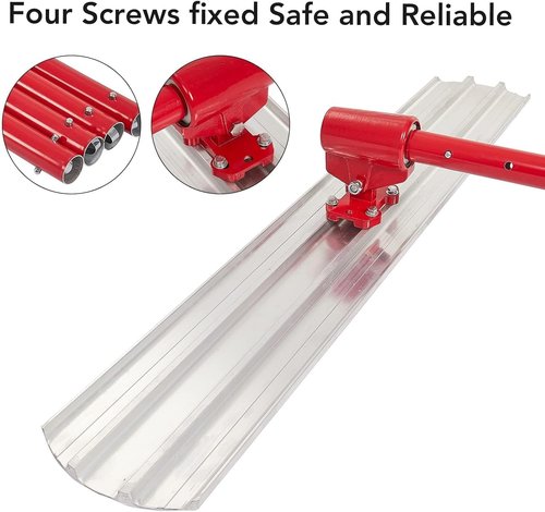 Bull Float Magnesium Concrete Float,36 x 8" Round End Tool, with Adjustable Bracket, Easy to Use with 4 Float Handle Bracket, Aluminum Magnesium Alloy Concrete Float