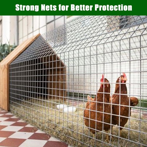 Hardware Cloth 1/4inch 48inx50ft 23 Gauge, Chicken Wire Fence, Galvanized Welded Cage Wire Mesh Roll Supports Poultry Netting Cage Yard Farm Garden Fence Animals Plants Protection, Silver