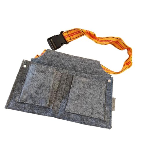 WEISUYUUS Heavy Duty Felt Tool Belt Pouches Waist Bag Work Apron with Adjustable Buckle Belt for Construction and Projects