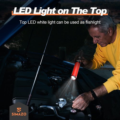 SIMAZO Traffic Wand (2-Pack), 16 Inch Traffic Control Wand with 3 Flashing Modes, Air Marshaling Signal Baton with White LED Light for Car Directing, Air Marshalling, Emergency Signaling