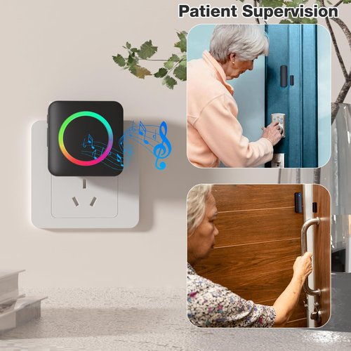 Door Chime, Satisure Wireless Door Sensor Chime When Door Opens, Door Alarms When Opened for Door Window Security/Store/Business/Child safety/Hearing Impaired