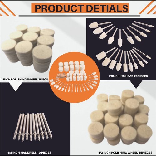 XUPYNAR 100PCS Polishing Buffing Wheel for Dremel Polishing Kit, Polishing Wheel for Dremel Tool Accessories, with 1/8" Shank for Buffing Wheels