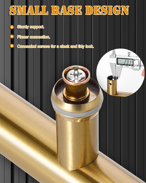 LVYIHAN 12 inch Round Stainless Steel Door Pull Push Handle Double Sided, French Sliding Barn Door Handle, H Shape Home Pull Handles, Gold