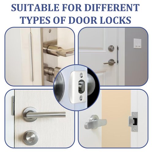 12Pcs Deadbolt Strike Plate Stainless Steel Deadbolt Covers Standard Door Lock Latch Restorer Spacer Door Reinforcement Kit for Home Office Doors Frame Repair