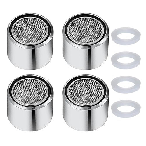 Bxian 4PCS Kitchen Faucet Oxygenator 22mm Female Filter with Brass Housing and Rubber Gasket Universal Spout Fittings