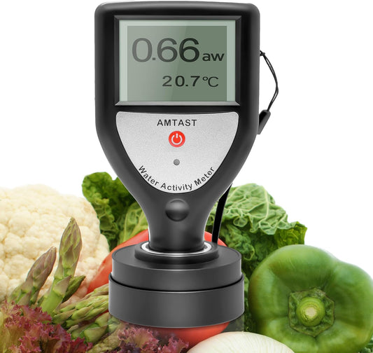 Water Activity Meter Portable Water Activity Tester Fruit and Vegetable Safety Tester Smart Food Water Activity Tester for Beef Jerky Freeze Dried Food, Range 0~1.0aw (Model WA-60A)