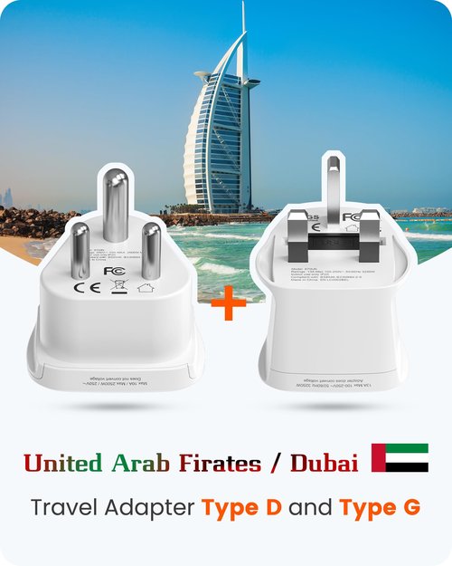 LENCENT Type D and G Travel Adapter Plug Adapter for Maldives Sri Lanka Tanzania Power Adapter Zanzibar Africa Dubai Namibia Ghana India