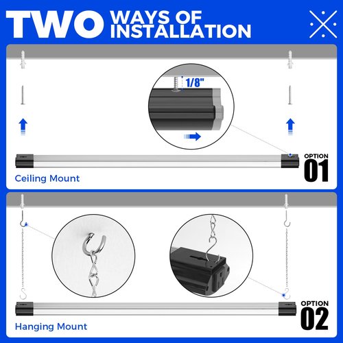 Barrina BS84 LED Shop Lights for Workshop 4FT, 84W, 10000LM, 5000K Linkable Light Fixture for Garage, Basement, Hanging or Flush Mount, ETL, 4 Packs