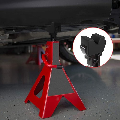 Seven Sparta 4 Pcs Car Jack Pad Adapter for Jack Stand Universal Rubber Slotted Frame Rail Pinch Welds Protector - 3.0 tons (Cube, 4)