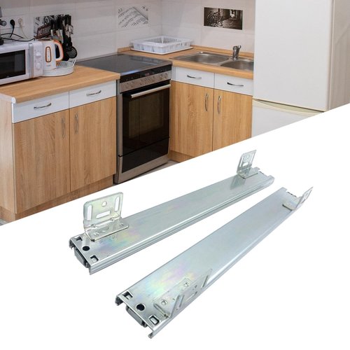 Heavy Duty Ball Bearing Drawer Slides 2X Drawer Slides 3 Section Drawer Slides Set Full Extension Guide Glides Drawer