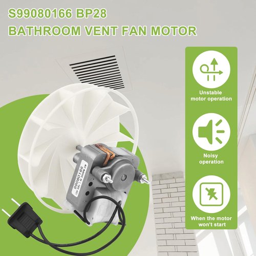 S99080166 BP28 Vent Bath Fan Motor for Bro-an Nu-Tone 655 679 658 85N2 Bathroom Exhaust Fan Motor-Replace 99080166a 99080166a (120V 70CFM) by TOMOON