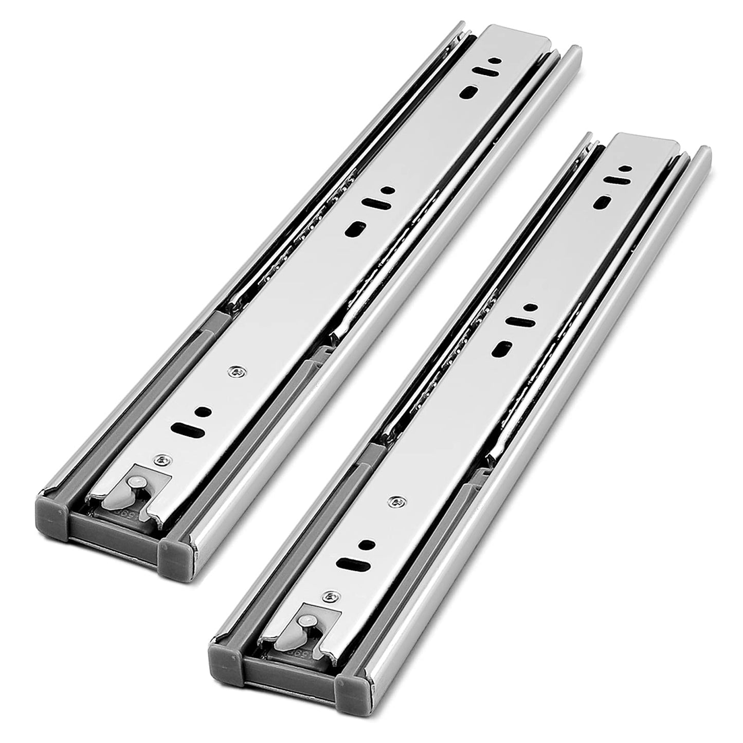 Gobrico Drawer Hardware 16-inch Hydraulic Soft Self Close Drawer Slides Full Extension Ball Bearing Drawer Runners 3Folds 100 lb. 1Pair