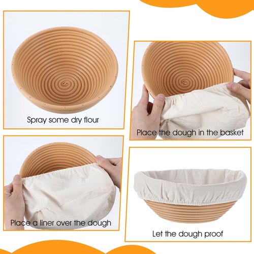 3 Pcs Sourdough Bowl Cover, Reusable Cloth Bowl Covers for Bread Proofing, Fabric Round Banneton Cover Fits 8”-11.5” Diameter Fermentation Jar Mouth Bread Rising Baking Supplies 11X3 Inch
