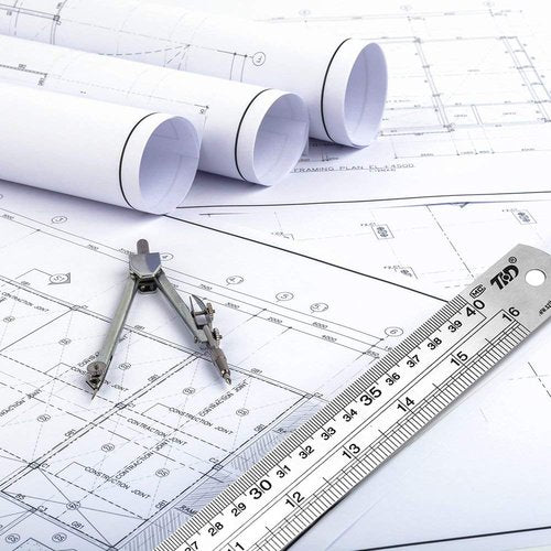 ZZTX Ruler Metal Straight Edge Stainless Steel Ruler 16 Inch Ruler Set Rulers Bulk 2 Pack