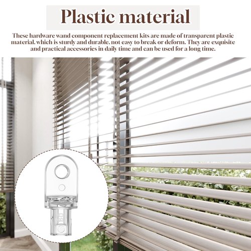 10 Pcs Horizontal Blind Hardware Wand Tip Transparent Vertical Blind Replacement Parts Repair Wand Replacement Kits for Interior Windows Broken Horizontal Blinds Accessories