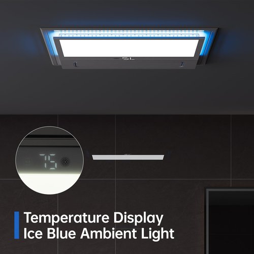 Hawkrown Ceiling Fans with Light and Remote Control, High Air Volume Cooling Fan with LED Temperature Display and Timer, Summer 1.0 Sone Quiet AC Vent for Bath, Attic, Kitchen