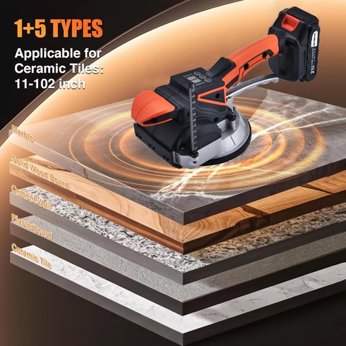 Cordless Tile Vibration Tool with 2 x 21V 2.0Ah Lithium - Ion Tile Leveling Machine - High - frequency Vibration, Strong Adsorption, Ideal for Tile Laying
