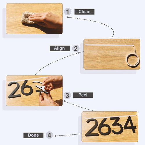 Adress Numbers - Self Adhesive 5 Inch Black Mailbox Numbers House Numbers for Apartment Door Farmhouse Mailbox Office Hotel Outside,House Numbers and Letters, Frosted Matte Black Acrylic House Number