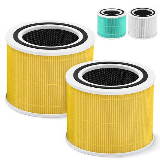 Core 300 Pet Care Replacement Filter for LEVOIT Core 300 Core300-P Core 300s VortexAir Air Purifier, 3-in-1 High efficiency Activated Carbon, Core 300-RF-PA, 2 Pack, Yellow