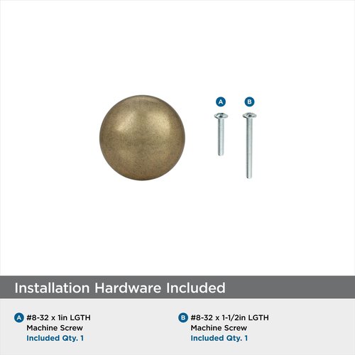 Amerock | Cabinet Knob | Burnished Brass | 1-1/4 inch (32 mm) Diameter | Edona | Drawer Knob | Cabinet Hardware (Pack of 1)