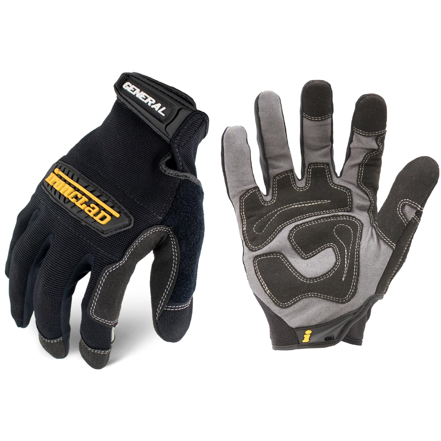 Ironclad General Utility Work Gloves GUG, All-Purpose, Performance Fit, Durable, Machine Washable, (1 Pair), Small - GUG-02-S , Black