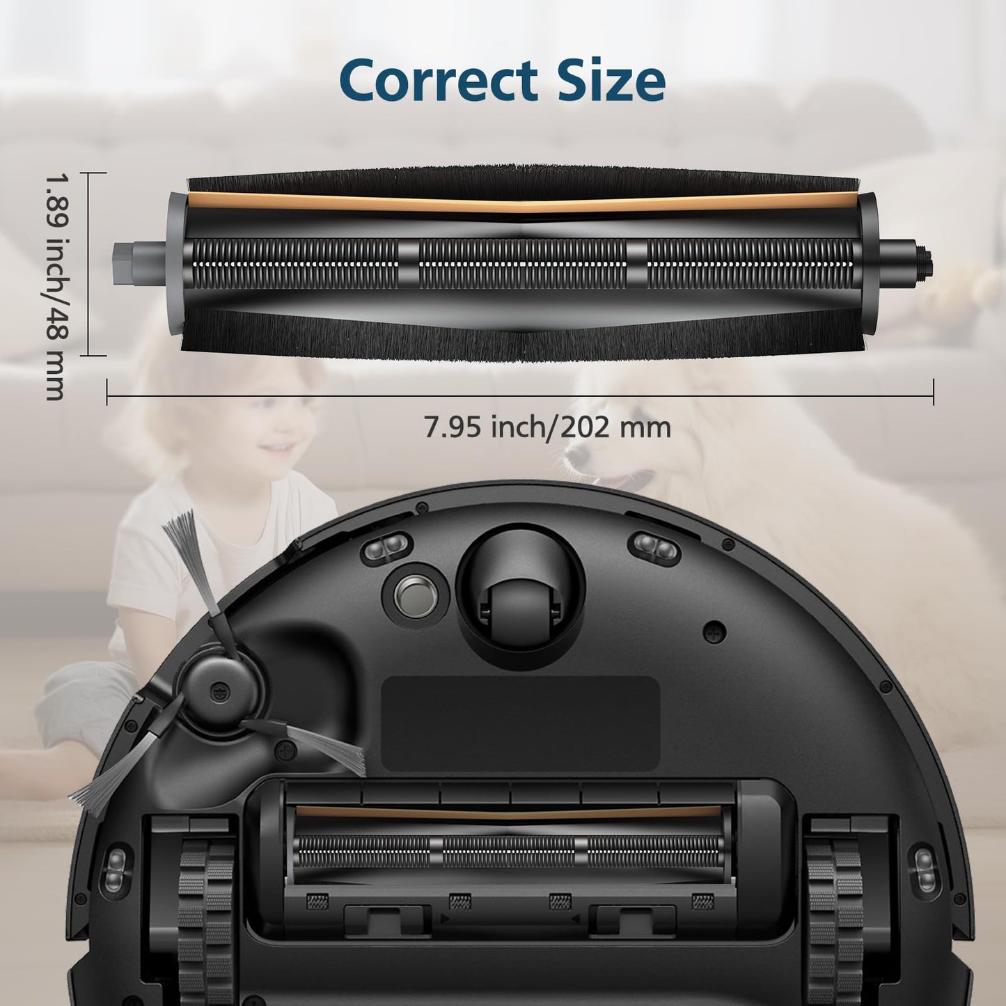 TriCut Brush for Dreame L40 Ultra, X40 Ultra, X40 Master, L10s Ultra, L10s Pro Ultra, L20 Ultra, L30 Ultra, X30 Ultra, for MOVA P10 Pro Ultra, P10 Ultra, P50 Pro Ultra, S10, S10 Plus