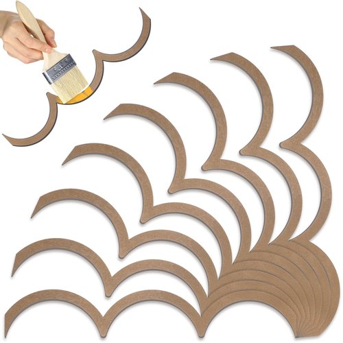 Ripeng 12 Pcs Unfinished Scalloped Decorative Wood Trim 15.75 x 2.9 Inch Scalloped Wood Molding Cute DIY Moulding Trim for Home Wall Cabinet Shelf Window Door