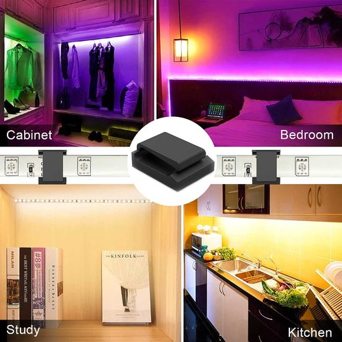 Strip Light Mounting Clips, ProPOW Self-Adhesive Mounting Bracket 3M Clip, Strip Light Clips,Cable Holder Wire Organizer Cord Hook Accessories(Black 100pcs)
