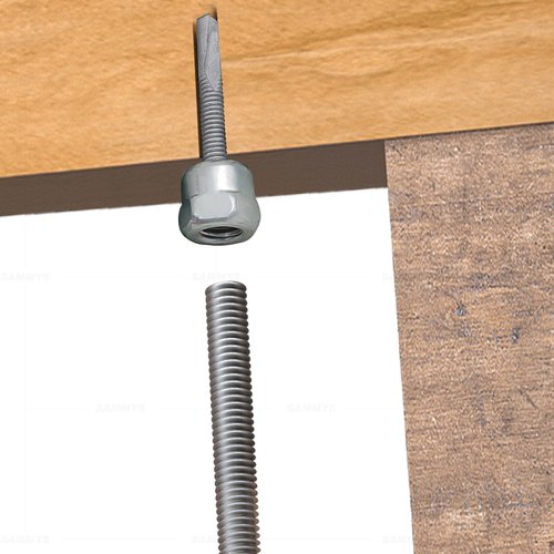 Everflow 8040957-25 3/8" Screw Vertical Threaded Rod Anchor Designed for Steel Structure, Steel with Electro-Zinc, 1/4-14 x 1" Screw Length (25 Pack)