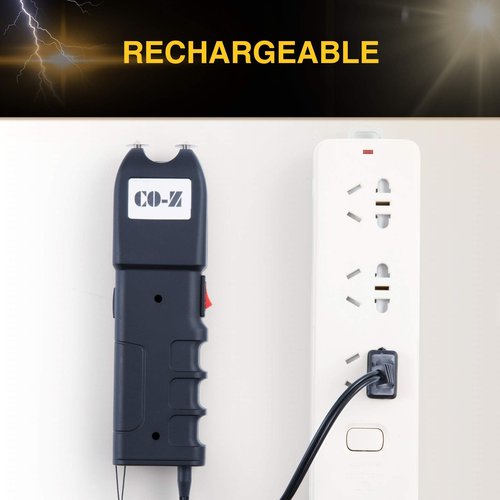 DARTMOOR 300,000V Stun Gun Ultrapowerful Rechargeable Phone Size for Men Women with Side Shock Plates for Car & Self Defense Tactical Flashlight Custom Holster and Lanyard, Black