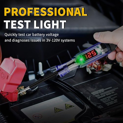 ATOBLIN Test Light Automotive 3-120V DC LED Digital Circuit Tester with Voltage Display, Auto Bidirectional Voltage Tester, Electric Test Probe Pen for Car Battery Polarity Continuity Fuses