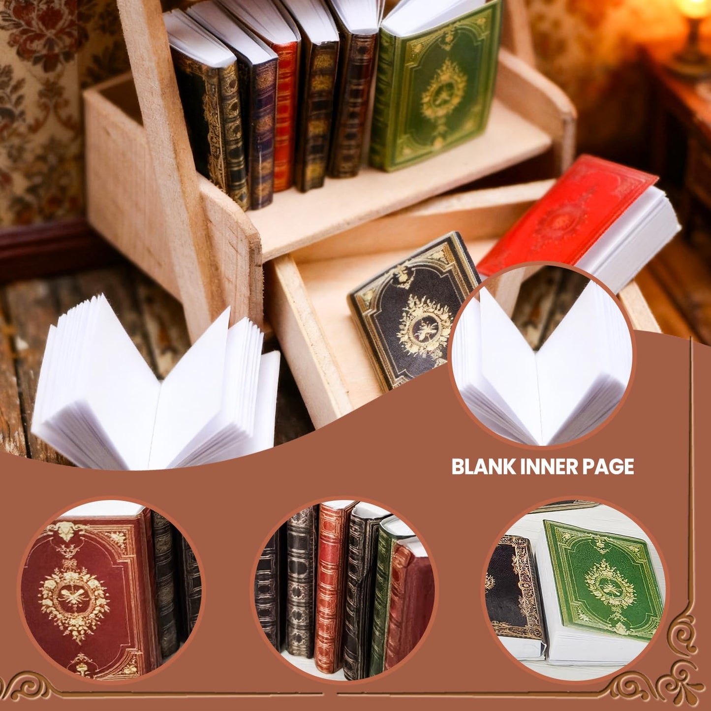 18PCS Book Miniatures Figure Set, Mini Book Figurine for Anxiety Bookshelf, Home Decor, DIY Crafting, Accessories