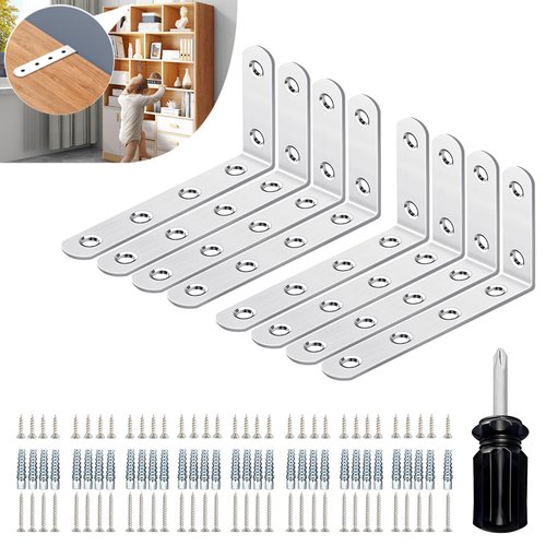 Furniture Anchors, Anti Tip Furniture Wall Anchor for Baby Proofing, Prevent Falling Furniture (Fixed 8 Items)