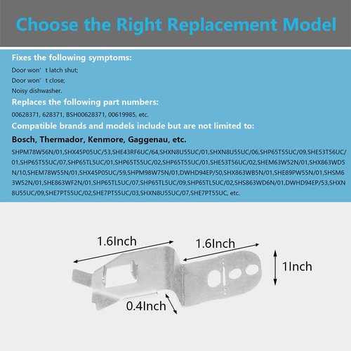 Reyhoar 2 PCS Dishwasher Mounting Bracket 00628371 Compatible with Bosch - Replaces 628371, 00619985