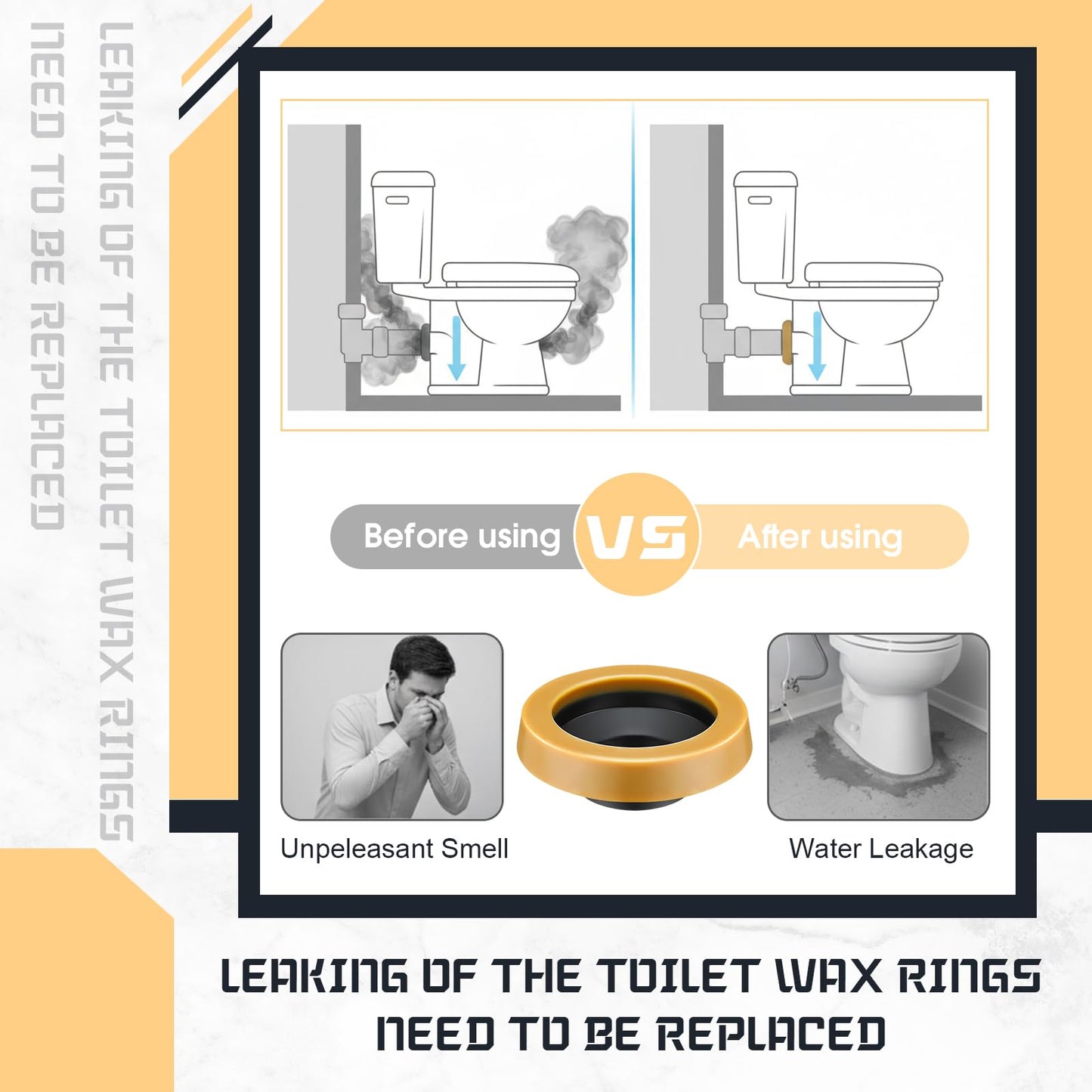 Marsui 20 Pack Toilet Wax Ring Thick Toilet Bowl Wax Ring Gasket for 3-inch/4-inch Waste Line - Gas, Odor and Watertight Seal