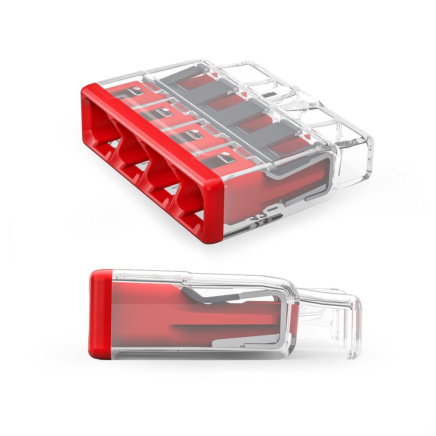 2773-404 | WAGO Wall-Nuts® PUSHWIRE® Splicing Connector | for Solid and Stranded Conductors | 4-Conductor | red Cover | [Box of 80 Pieces]