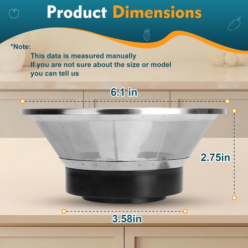 Drkerr BR-1 Mesh Filter Basket Compatible with Models JE95XL, JE98XL, BJE200XL Juicers, without motor coupling, SP0010662 Blender Basket Assembly - Ready to Use Mesh Bowl, Blade and Base