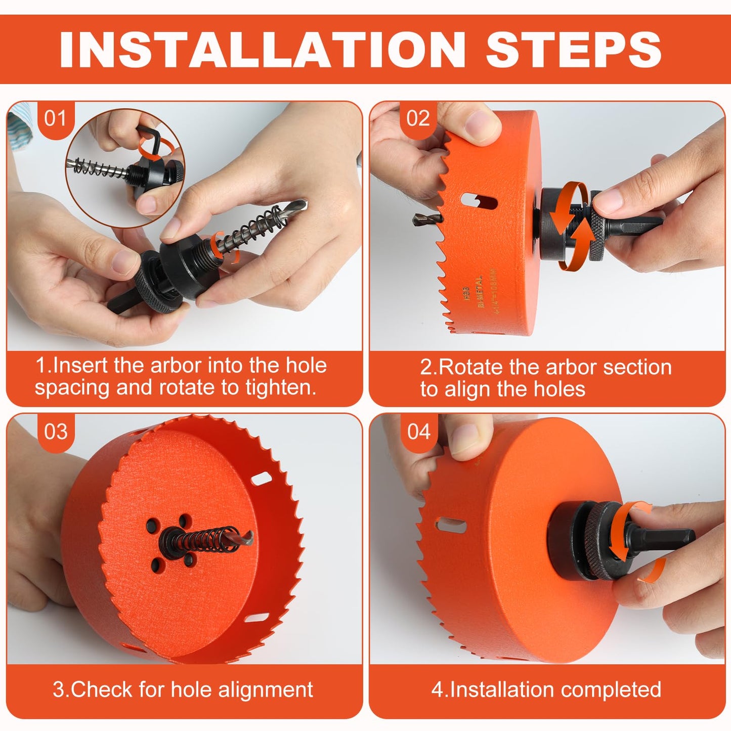 Storystore 4 inch Hole Saw for Recessed Lights,Hole Saw Kit with Dust Bowl, Drill Bit for Wood Metal Plastic,Bi-Metal Drywall Saw, Hole Cutter for Clean and Precise Cuts