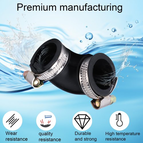 WD24X33918 Dishwasher Elbow Hose, Drain Circulation Sump Pump Hose with Clamps Kit Compatible with GE Dishwashers