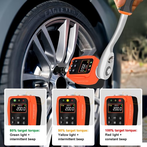 ATsafepro 1/2" Digital Torque Adapter, 7.4-147.5 Ft-lb/10-200 Nm,1/2” Drive Digital Torque Wrench Converter,3/8'' & 1/4'' Adapter
