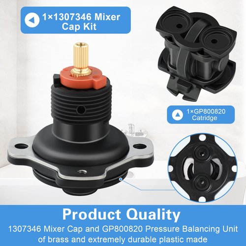 1307346 Mixer Cap Sp Kit and GP800820 Pressure Balancing Unit Cartridge Compatible with Kohler Shower Valve, Shower Cartridge Replacement Repair Kit for Rite-Temp and K-304 Shower Valve, Retro
