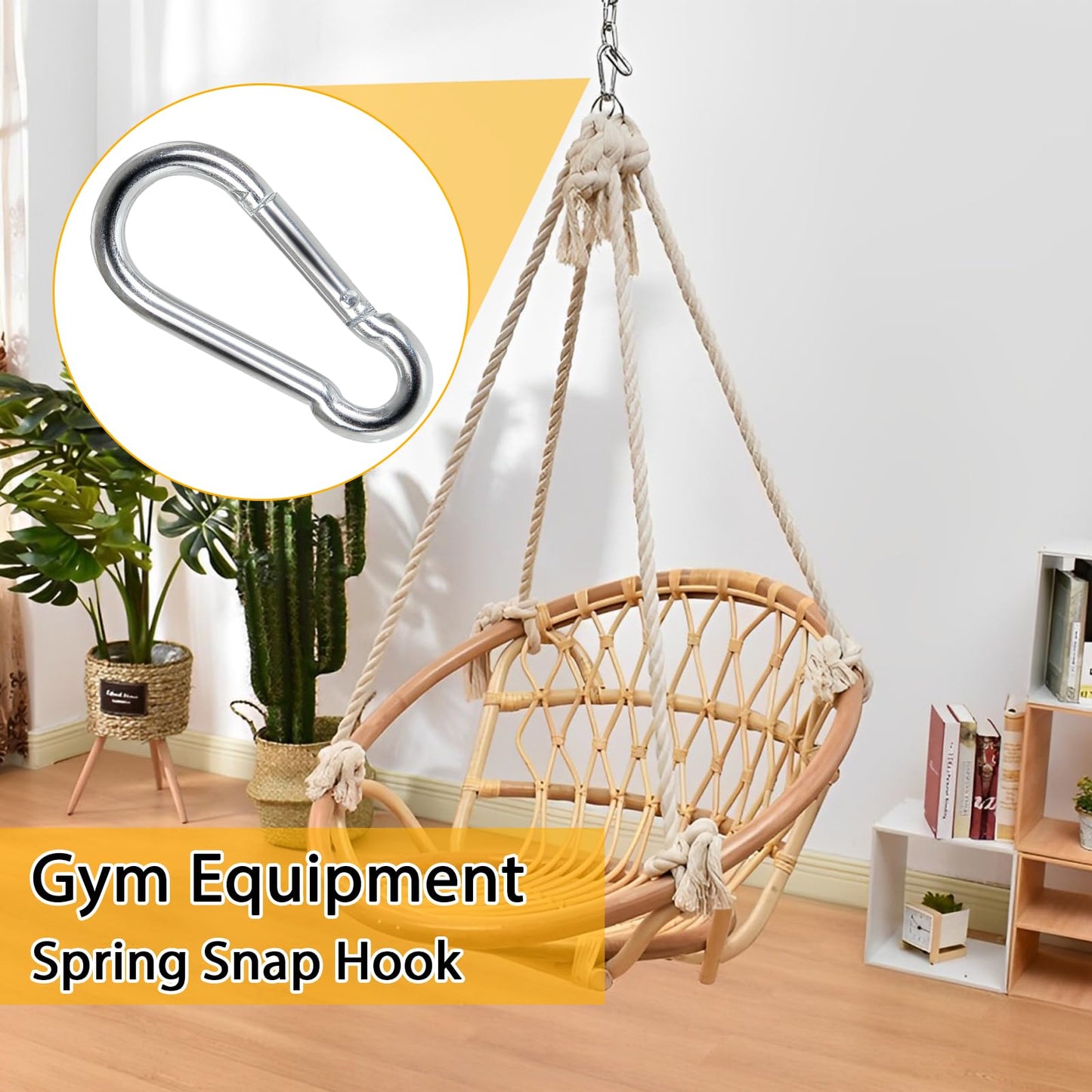 Acrux7 60Pcs M6 Carabiner Clip 2.5 Inch Heavy Duty Spring Snap Hook Small Carabiner Clips for Hammock, Swing, Fishing, Outdoor Camping, Hiking, Gym, 260LBS Holding Capacity