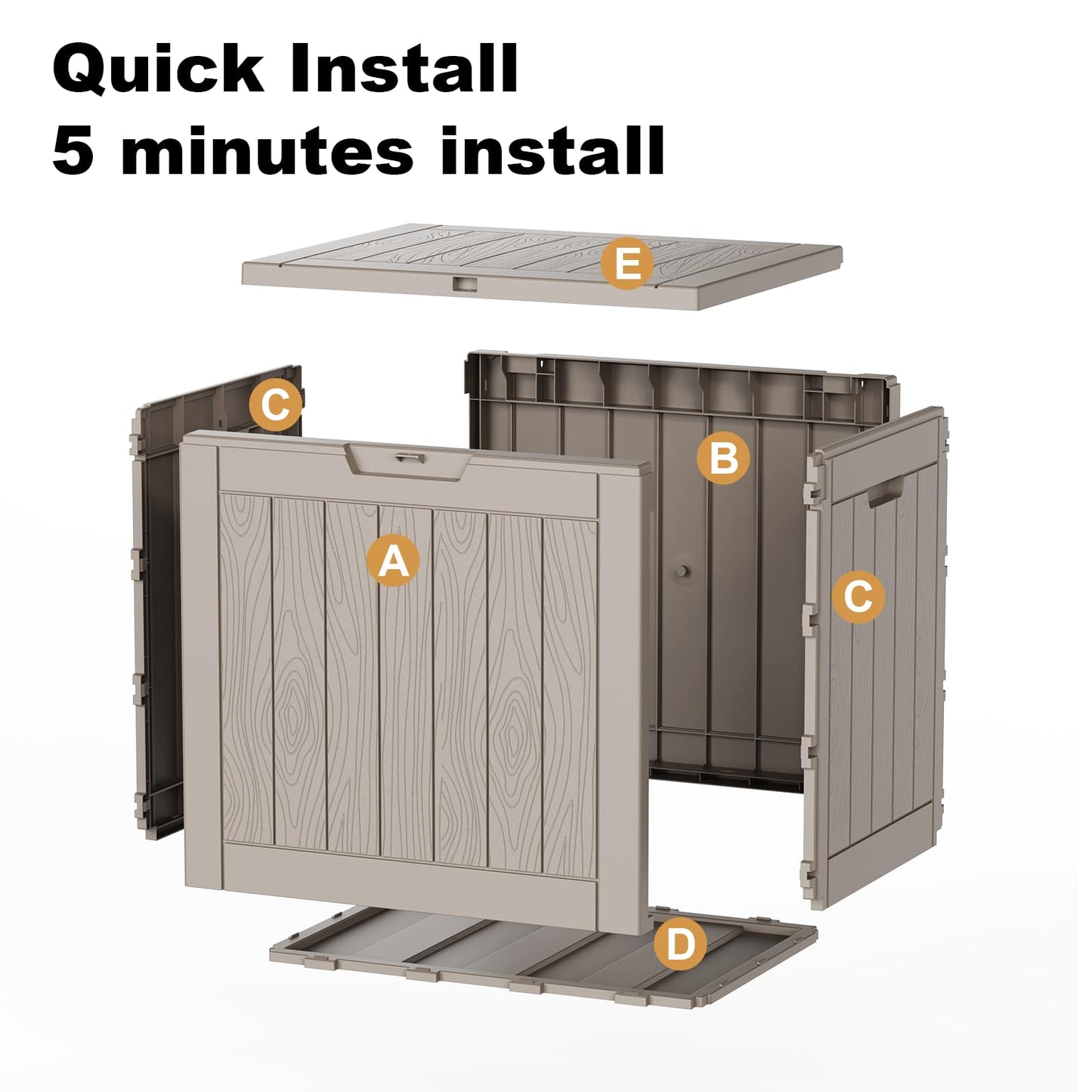 MAIUSCOLI 30 Gallon Outdoor Deck Box, Lockable Waterproof Outdoor Storage Boxes For Garden Tools,Indoor Cushions,Accessories Outside Storage Resin Weatherproof Container(Grey)