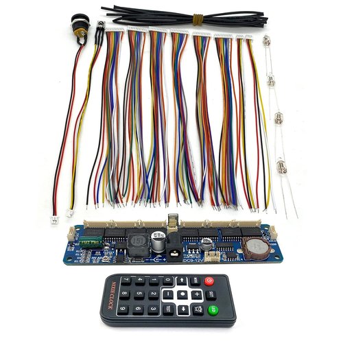 Nixie Tube Clock Remote Control Board Motherboard PCBA Kits 6-Bit Digital Clock Fit for IN-12 IN-14 in-1 IN-18 QS30-1 Vacuum Tube, Handmade DIY Retro Desk Clock, NO Tubes 4.75x1.26x 0.55 inches