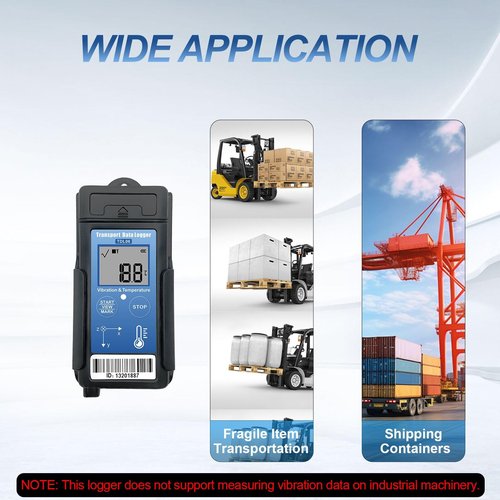 Tzone Vibration Data Logger 3-Axis Shock Datalogger Temperature Recorder USB,Digital Shipping Vibration Meter Auto Report 34560 Records,Transport Logger for Shock Sensitive Goods Monitor