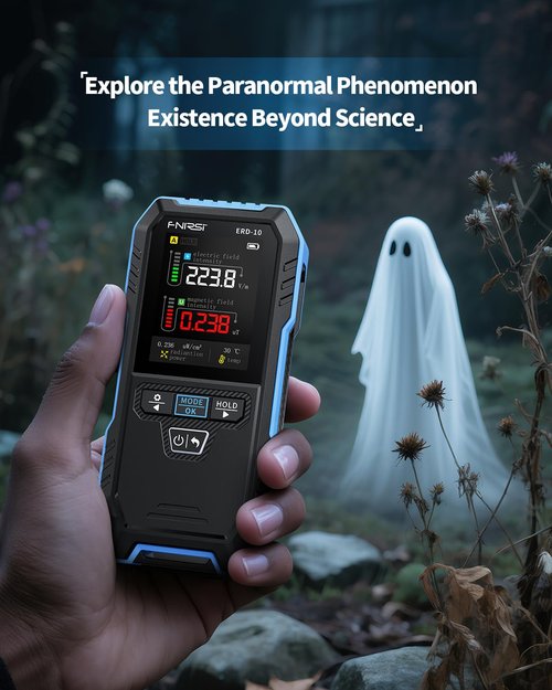 FNIRSI ERD-10 EMF Detector, 4 in 1 EMF Radiation Meter with Curve Mode, Rechargeable EMF Reader Electromagnetic Field Radio Frequency Detector for Home, Office, Ghost Hunting