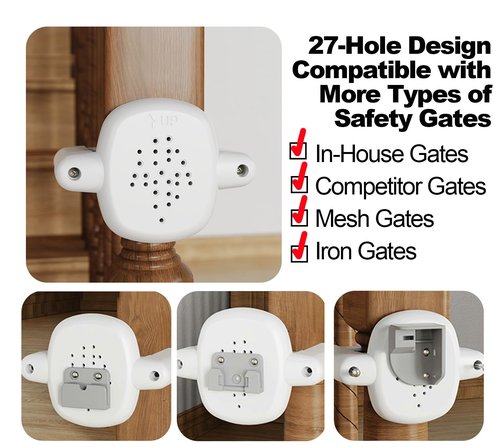 2SET,Stairway Baby Gate Mounting Kit, No-Drill Banister Adapter – Fits Posts 1.5" to 3.5" Wide, Universal Adapter for Pressure or Hardware-Mounted Gates