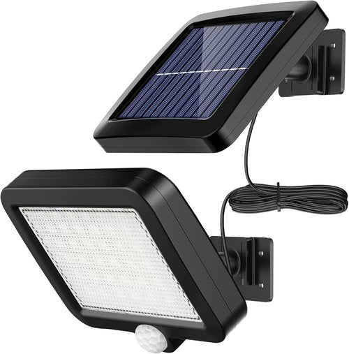 Solar Light Outdoor, 56 LED Light Outside with Motion Detector, IP65 Waterproof, 120° Lighting Angle, Solar Wall Light for Garden with 16.5ft Cable
